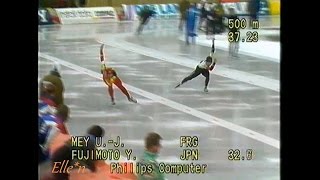 World Championships Sprint Inzell 1991  500 m Mey  Fujimoto [upl. by Gibrian]