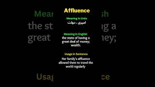 17 Affluence english vocaulary englishlearning easyshorts css pms [upl. by Arak]