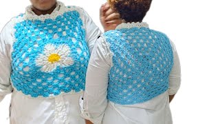 Cómo Tejer una BlusaPechera de Granny Squares a Crochet  crochettutorial DIY Paso a Paso [upl. by Acirdna]