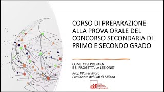 Corso per la Prova Orale del Concorso Secondaria di Primo e Secondo Grado [upl. by Enellij]