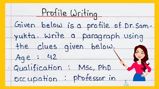 Profile Writing  How to write Profile in Exam  Profile writing TIPS  Profile writing in grammar [upl. by Liu749]