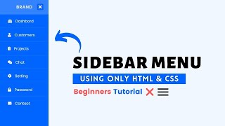 How to Create Sidebar Menu using HTML and CSS Step by Step [upl. by Leighton]