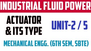 Actuator and its type  Unit2  5  Industrial Fluid Power  Mechanical Engineering  SBTE [upl. by Noivad]