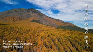 Late Autumn in Japan  Golden MyokoTogakushi Renzan 4K 日本の晩秋  黄金色の妙高戸隠連山 [upl. by Kutchins527]