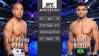 JUN YONG PARK VS ANDRE MUNIZ FULL FIGHT UFC VEGAS 83 [upl. by Keane]