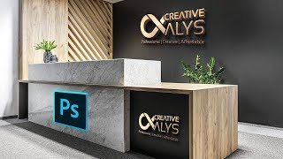 Photoshop  Create Professional Reception 3D Wall Logo Mockup [upl. by Willner]