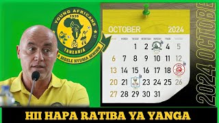 YANGA SC watangaza ratiba ya michezo yao mwezi huu OCTOBERSIMBA SC nae yupo [upl. by Natloz214]