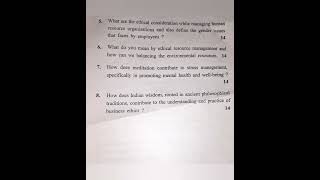 Indian Ethos amp Business Ethics Last Year Question Paper MBA 3rd sem  kuk 2023 [upl. by Ruder]