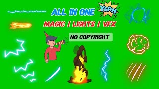 Magic Effects  Lightening  Green Screen  Copyright Free [upl. by Asinla]