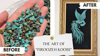 The Art of Turquoise Inlaying Firoozeh Koobi in Persian Calligraphy [upl. by Henrie973]