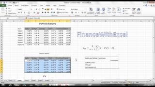 How to make the variancecovariance matrix in Excel Portfolio Models 1 [upl. by Arihs]