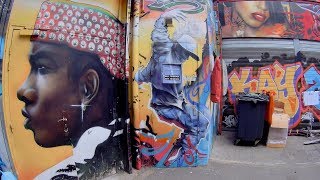 street art Street Dream Gallery marché Malik Puces de Clignancourt  Paris mars 2019 [upl. by Ivor]