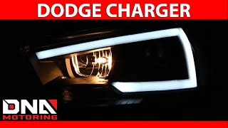 DNA Motoring 1114 Dodge Charger LED Black Clear Headlight [upl. by Annasus]