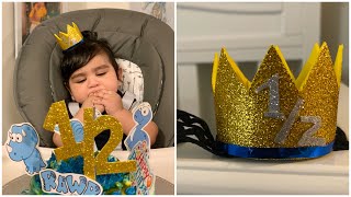 DIY baby crown tutorial How to make crown for baby Baby boy birthday celebration at home ideas [upl. by Aldric]