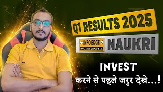 INFO EDGE Q1 results 2025  NAUKRI results today  INFO EDGE Share News  NAUKRI Share latest news [upl. by Candida]