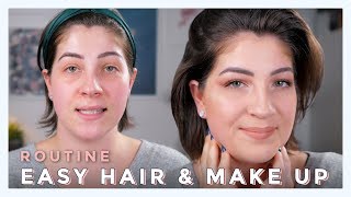 EINFACHE HAAR amp MAKE UP ROUTINE  STYLE AND TALK  JackieLina [upl. by Lemaceon]