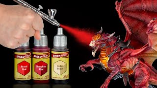 Airbrushing Army Painter Speedpaints  Painting a dragon [upl. by Ylus]