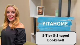 YITAHOME 5 Tier S Shaped Bookshelf  Z Shaped Room Divided And Plant Collectible Shelf [upl. by Frick]