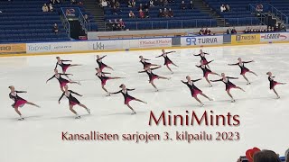 MiniMints 🥈 Kansallisten sarjojen 3 kilpailu 2023  Synchronized Skating Muodostelmaluistelu [upl. by Rovit]