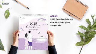 2025 Couples Calendar One Month to View Slogan Art ST2021 [upl. by Celestia]