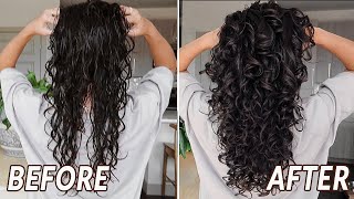 CURLY HAIR ROUTINE  2C  3A wavy curls [upl. by Woehick]