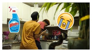 Drinking Windex PRANK on MOM she cries [upl. by Natsrik]