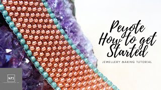 Peyote Stitch How to Get Started  Seed Bead Technique  Jewellery Making Tutorial [upl. by Tiga]