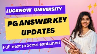 PG Entrance Answer key Updates Lucknow University  Lucknow University Admission 2024 [upl. by Lindahl]