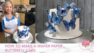 How to Make a Wafer Paper Butterfly Cake [upl. by Eelah722]