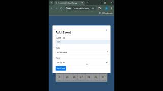 Quick Guide Build a Calendar App with HTML CSS and JavaScript shorts coding viralshorts [upl. by Rives]