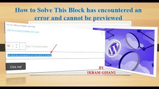 How to Solve This block has encountered an error and cannot be previewed [upl. by Trygve]