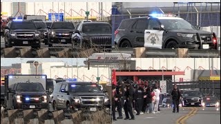 Xi Jinping Motorcade Leaves SFO As Crowds Flood The StreetsPeruvian Diplomat Motorcade for APEC [upl. by Artep282]