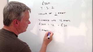 How to calculate ratio  sharing money GCSE question [upl. by Nnaeed]