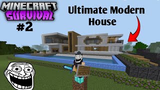 I Make A Ultimate Modern House In Minecraft Survival Series  minecraft minecraftsurvivalserise [upl. by Suoivatnom513]