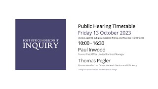 Thomas Pegler  Day 76 PM 13 October 2023  Post Office Horizon IT Inquiry [upl. by Mikeb]