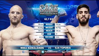 CAGE 43 Mika Hämäläinen vs Ilia Topuria Full Fight MMA [upl. by Musetta]