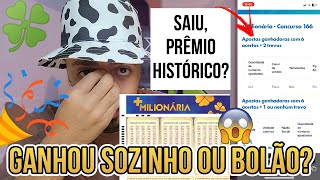 🍀 COMENTANDO O RATEIO DA LOTERIA  MILIONÁRIA QUE É UM DOS MAIORES PRÊMIOS ATÉ HOJE [upl. by Ahswat]