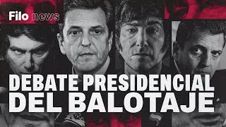 BALOTAJE EL DEBATE PRESIDENCIAL ENTRE MASSA Y MILEI  EN VIVO [upl. by Formenti]