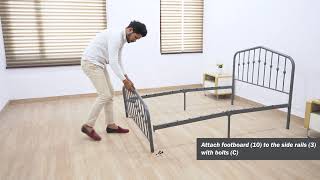 AMBEE21 Taj Mahal Metal Bed Frame Assembly Video [upl. by Airotna]