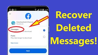 How To Recover Deleted Messages On Messenger Recover Deleted Facebook Messages  Howtosolveit [upl. by Elberfeld]