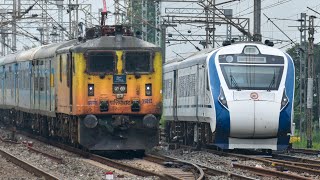 DANGEROUS 130 KMPH AERODYNAMIC TEJAS WAP5 😍 JAN SHATABDI  VANDE BHARAT  RAJDHANI ATTACKS MANKAR [upl. by Glyn]