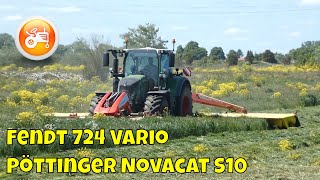 Silage 2023  Fendt 724 Vario amp Pöttinger Novacat triple mowers [upl. by Iborian290]