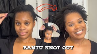 Defined Bantu Knot Out on Short 4C Natural Hair Curly Afro [upl. by Ronald367]