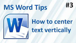 Word How to center text vertically [upl. by Quick]