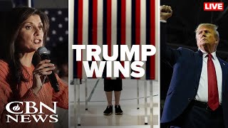 LIVE Trump Wins in New Hampshire  CBN News Coverage of the New Hampshire Primary  930 PM ET [upl. by Gunter]