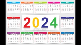 2024 Calendar Free Download  123FreeVectors [upl. by Nalani]