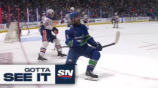 GOTTA SEE IT Canucks Score Two Late Goals To Snatch Lead In Game 1 [upl. by Eylatan]