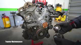 Toyota Engine 1GRFE V6 40 Liter disassembly continues [upl. by Naanac]