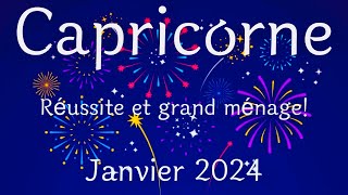 Capricorne janvier 2024 ♑️Réussite et grand ménage [upl. by Hgielhsa429]