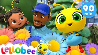 The Bumble Bee Song with Baby Izzy 🌻Lellobee City Farm  Kids Playhouse Song Mix [upl. by Fortunio312]